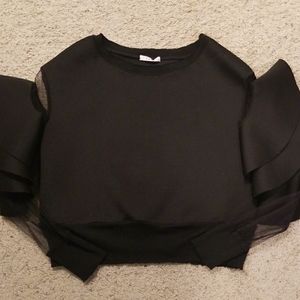 Black ruffle Shirt